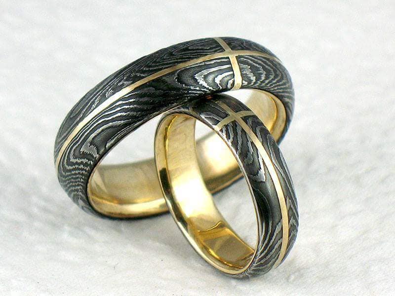 Damascus Rings Damascus steel Rings Engagement Rings KBS Knives Store