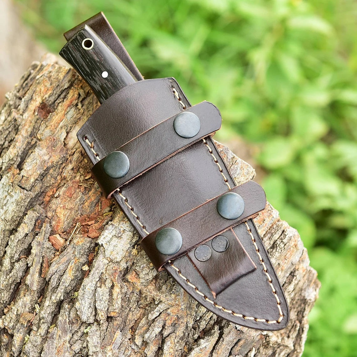 "Custom Handmade 1095 Steel Skinning Knife Wenge Wood Handle