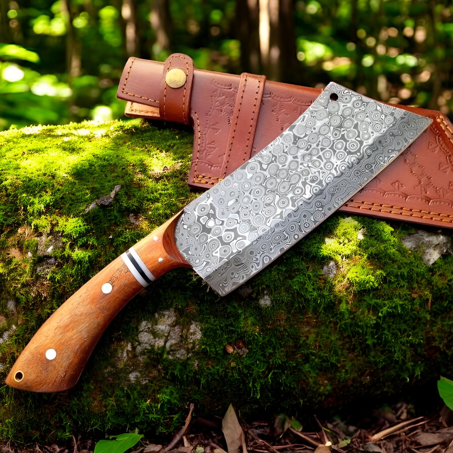 Damascus Cleaver Knife - The Artisan's Heavy-Duty Masterpiece