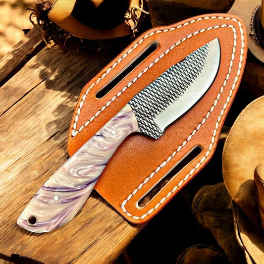Ranching Knives | 8.25" Handmade Rasp Tool Steel & Leather Sheath