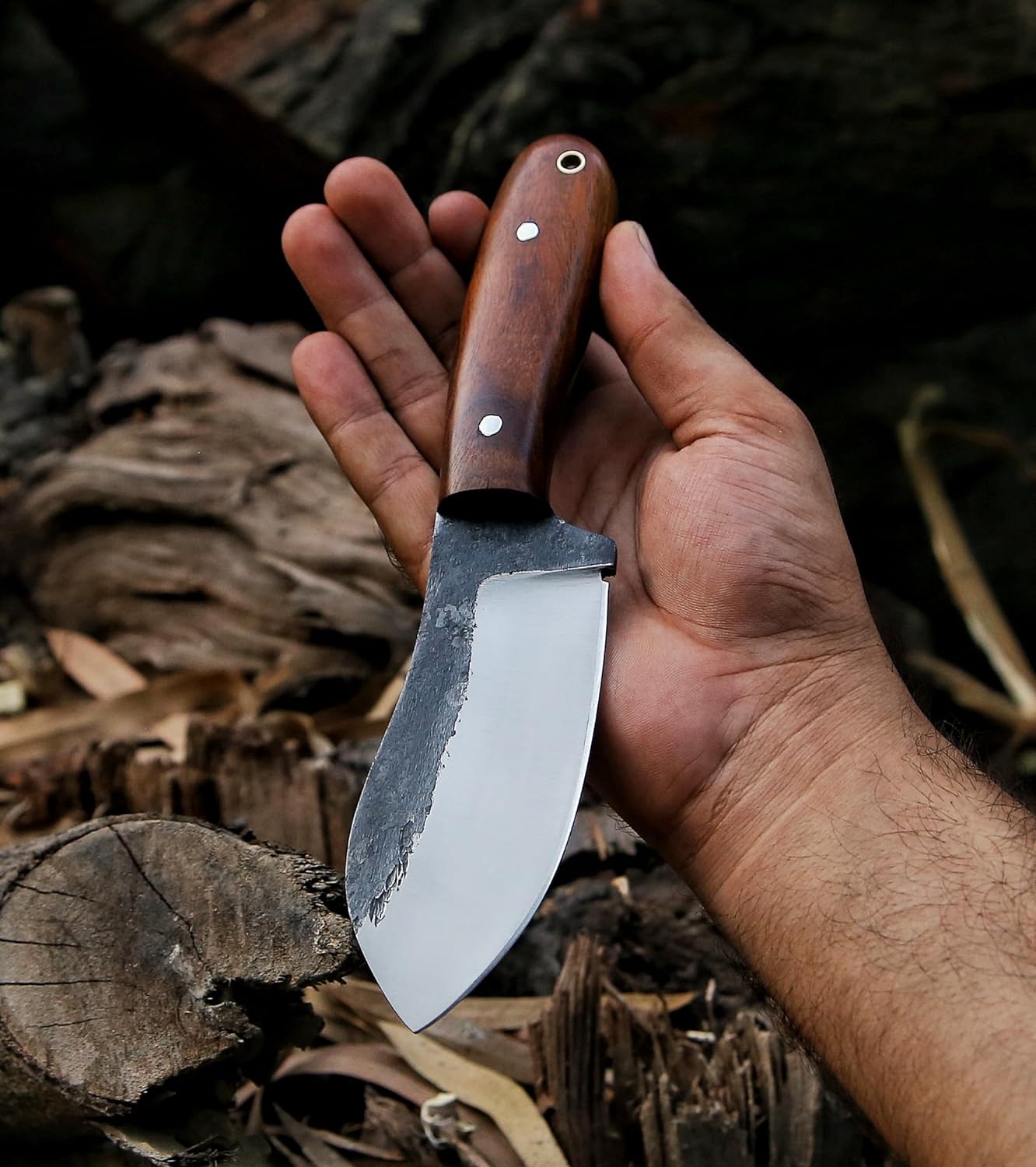 RidgeHunter Survival Knife – 9-Inch High-Carbon Steel Blade with Rosewood Handle for Outdoor Survival