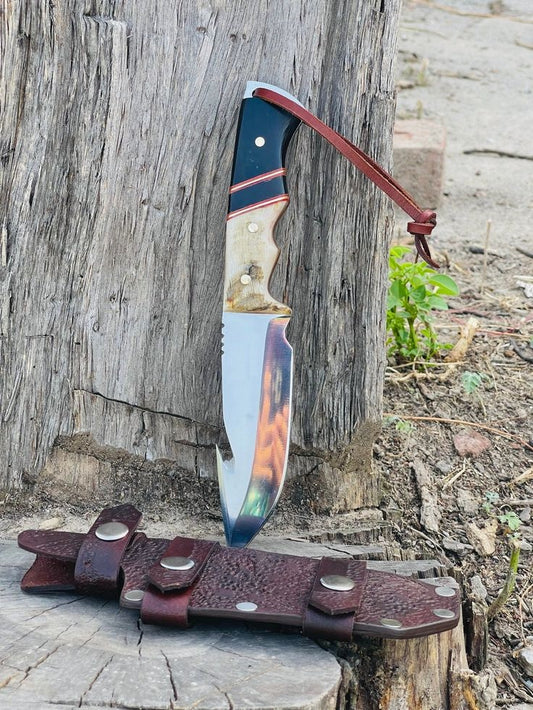Hornstrike Guthook Knife with custom handmade 440C steel blade.
