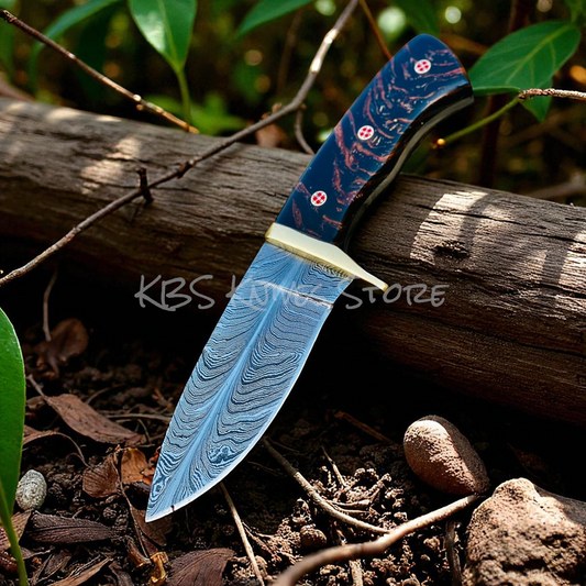 Best Damascus Hunting Knife for Outdoor – Pine Cone Handle