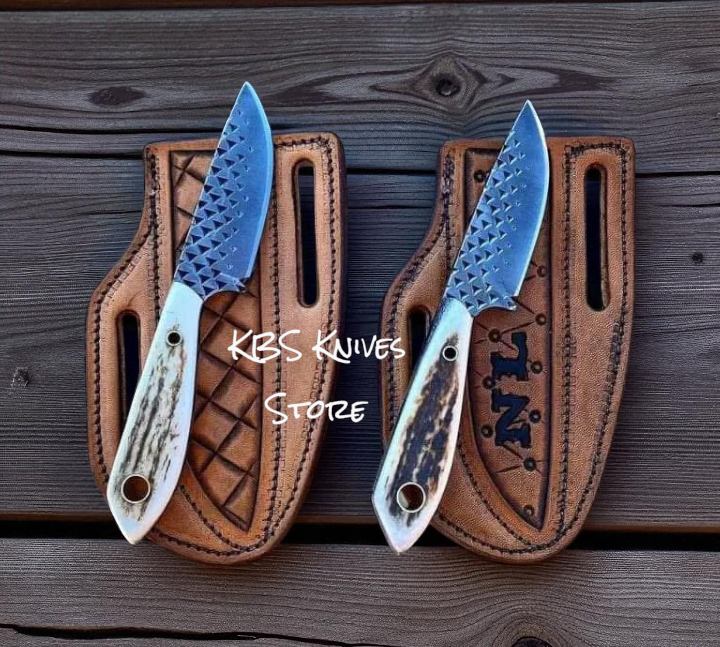 Frontier Knife for Outdoors with 7" Rasp Steel Antler Handle