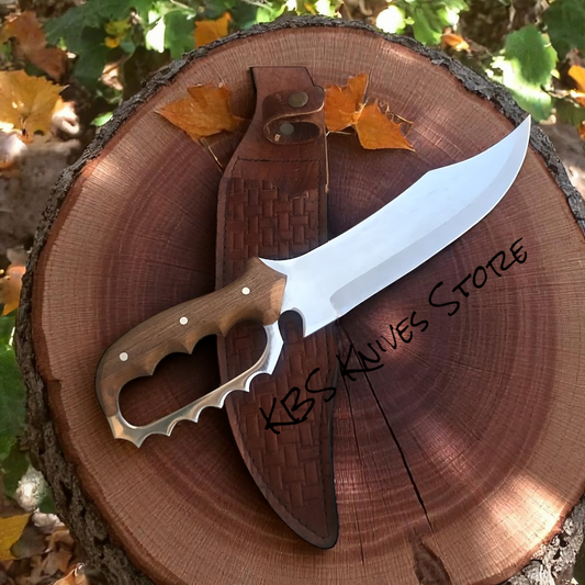 Full Tang D2 Steel Bowie Sword with Rosewood Knuckle Handle