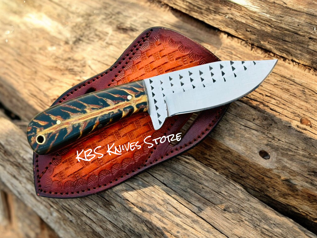 Traditional Ranch Cowboy Working Knife – 3.5" Rasp Steel Blade with Sheath