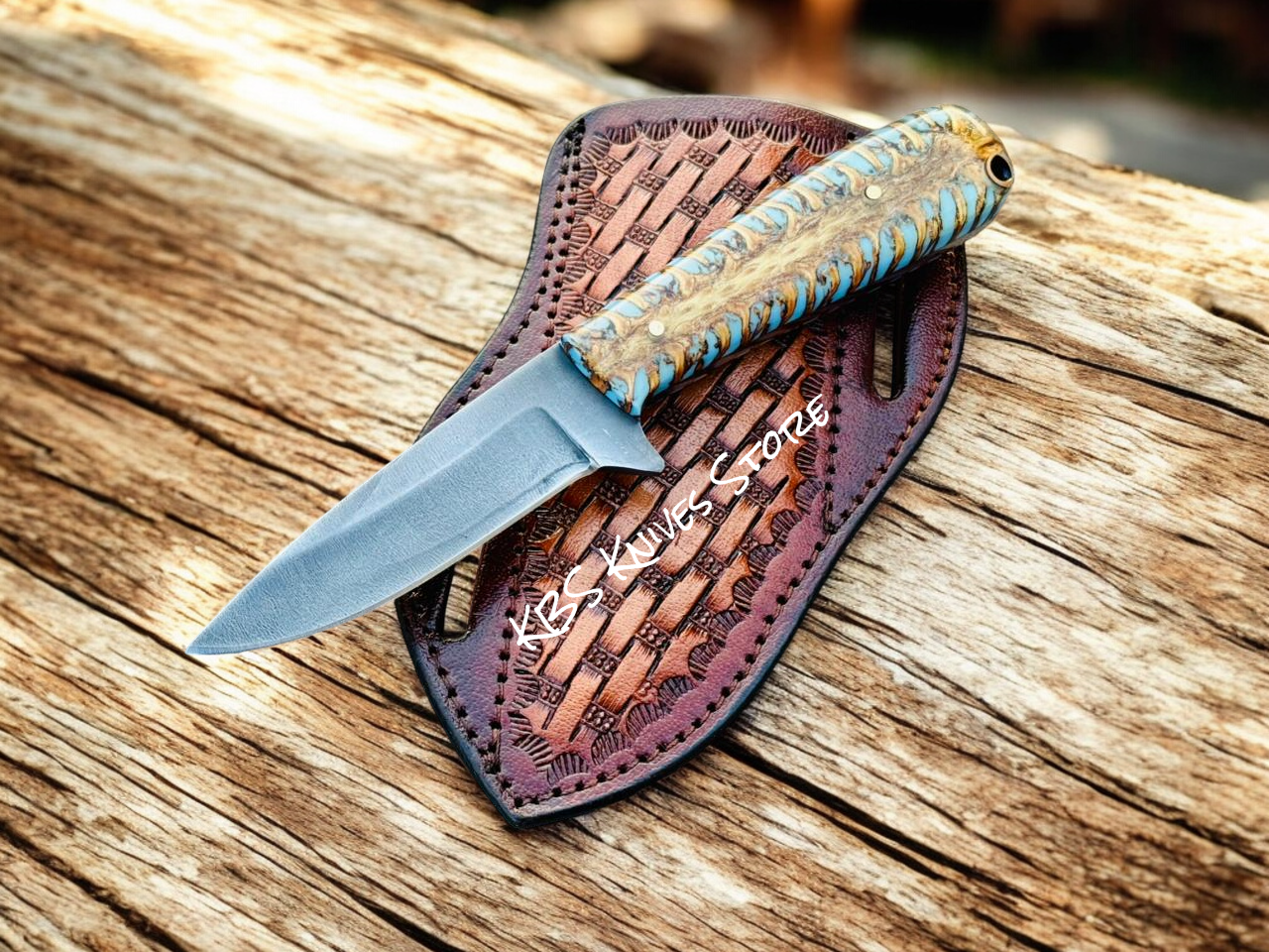 Cowboy Knife with Pancake Sheath – Handmade D2 Steel Ranch Blade