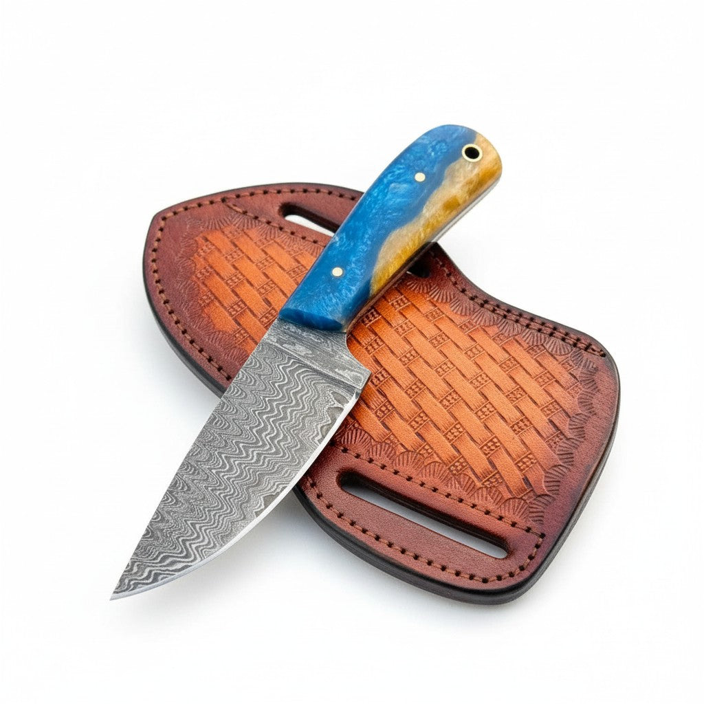 Personalized Skinning Knife for Rancher Gifts – Firestorm Damascus