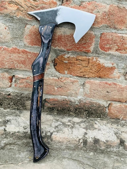 Close-up of the full tang construction of the Strike Master Tomahawk