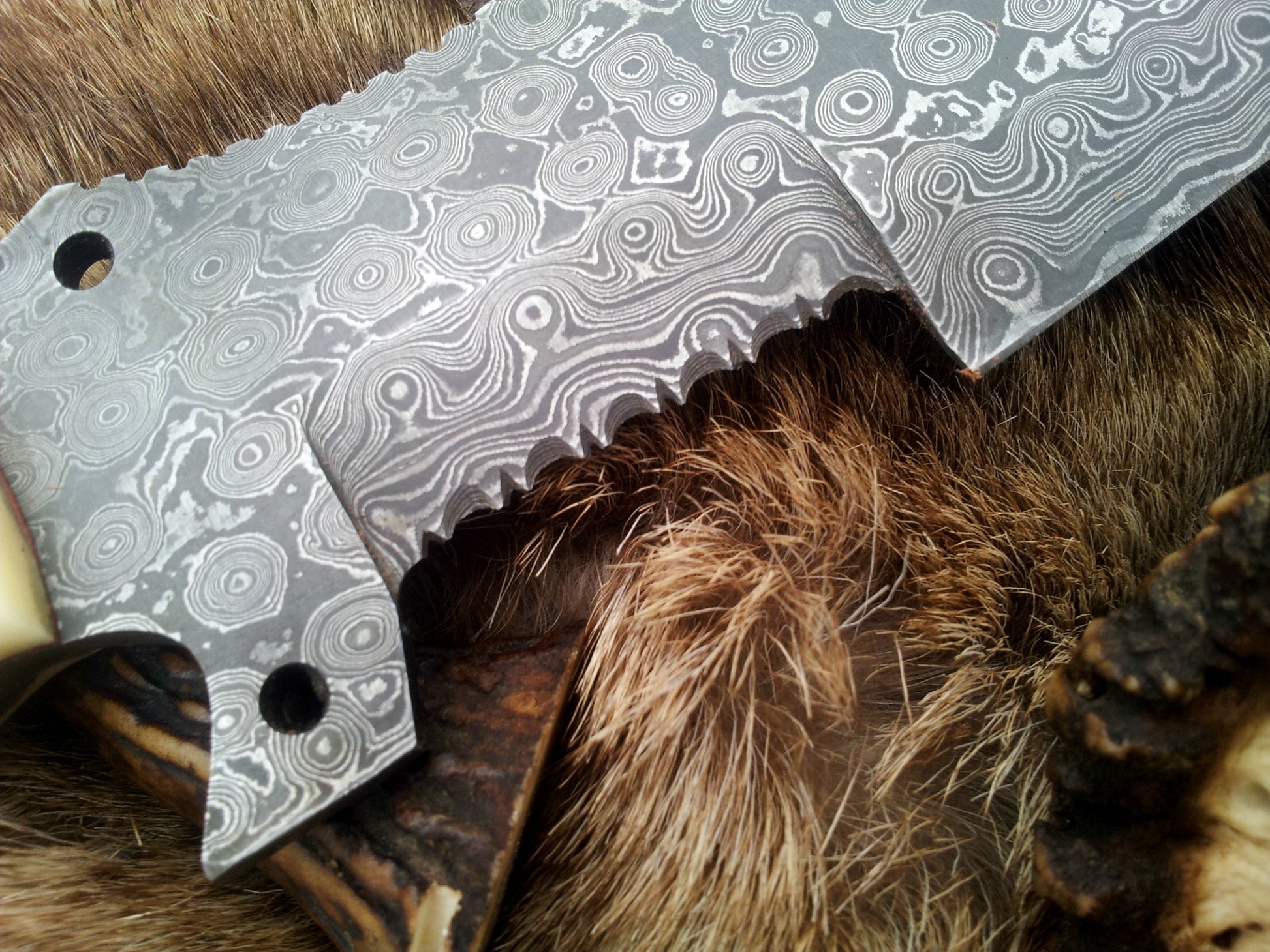 12-Inch Survival Knife with Horizontal Leather Sheath by KBS Knives