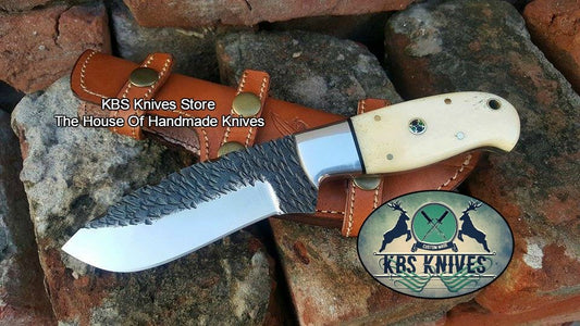 Custom Handmade Deer Hunting Skinning Knife in 1095 High Carbon Steel