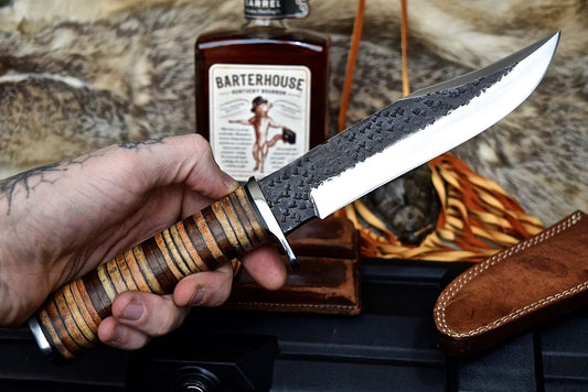 Custom Handmade Big Hunting Knife in High-Carbon 1095 Steel