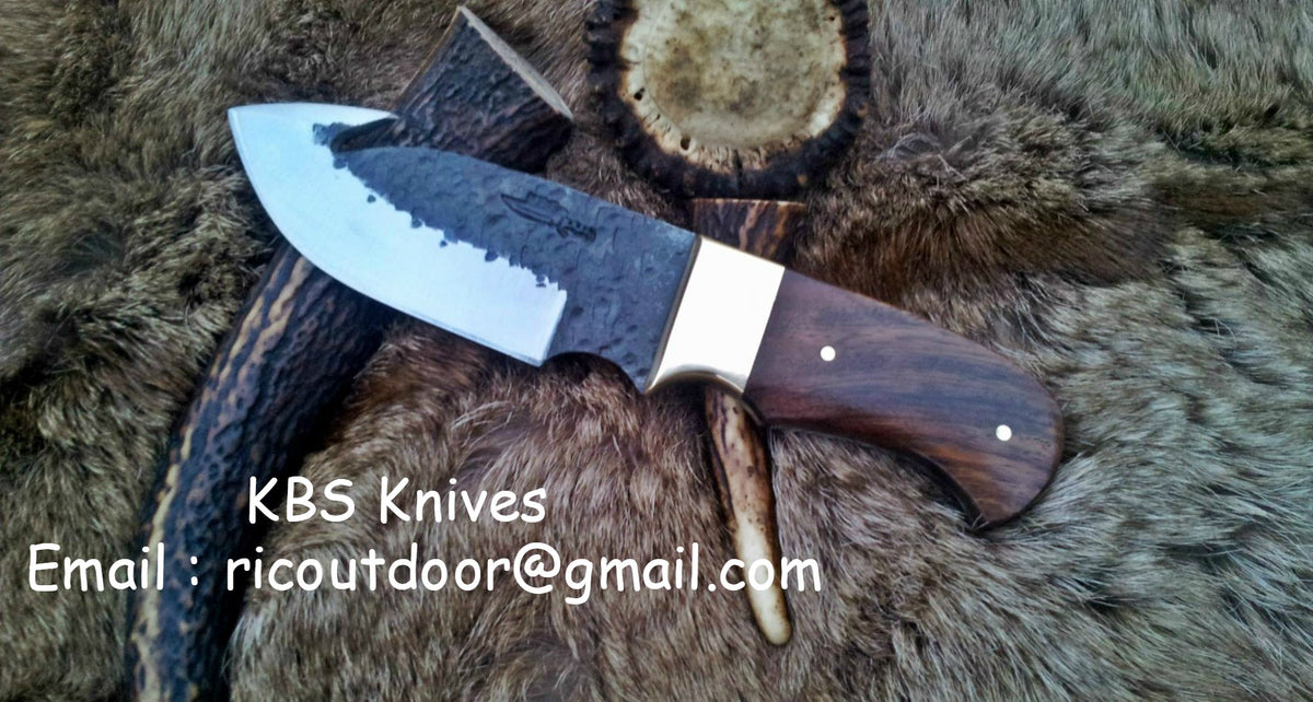 Hand Forge High Carbon Steel Gut Hook Knife – KBS Knives Store