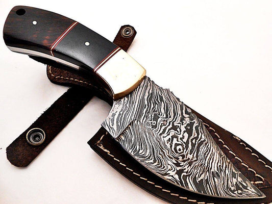 Custom Handmade Damascus Deer Skinning Knife