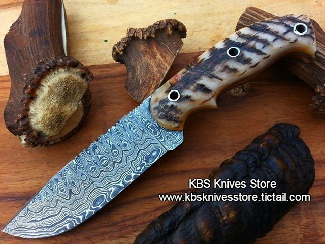 Custom Handmade Damascus Steel Skinning Knife – 4.5