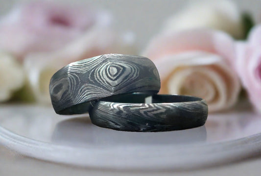 Custom Damascus Steel Men's Ring