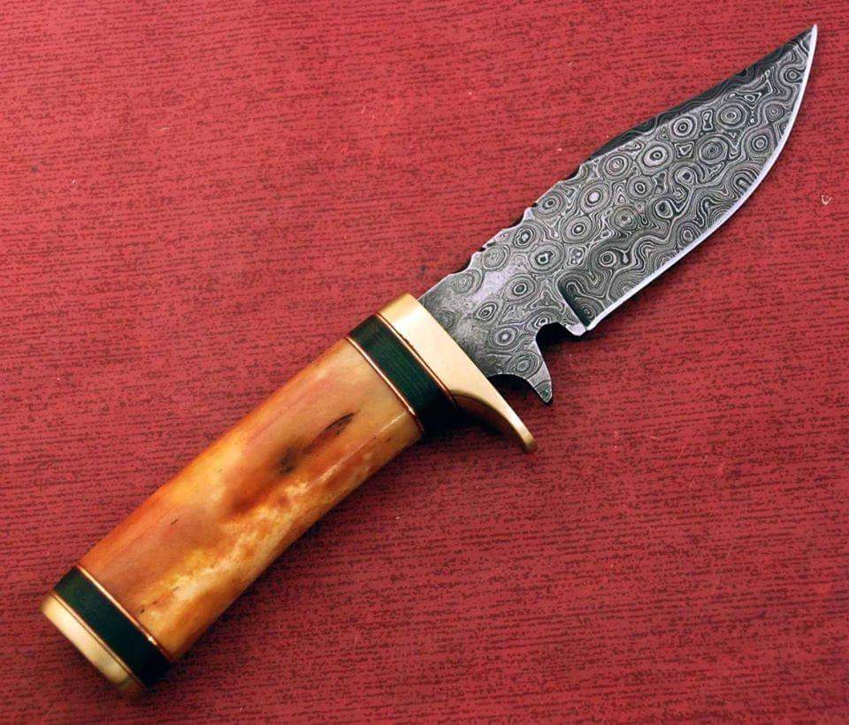 New Custom Handmade Damascus Steel Hunter Skinning Knife KBS Knives Store