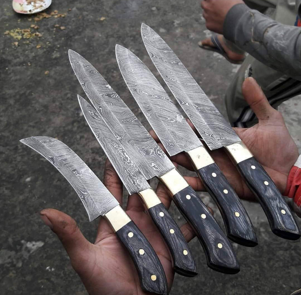 Damascus Steel Kitchen Knives Set KBS Knives Store