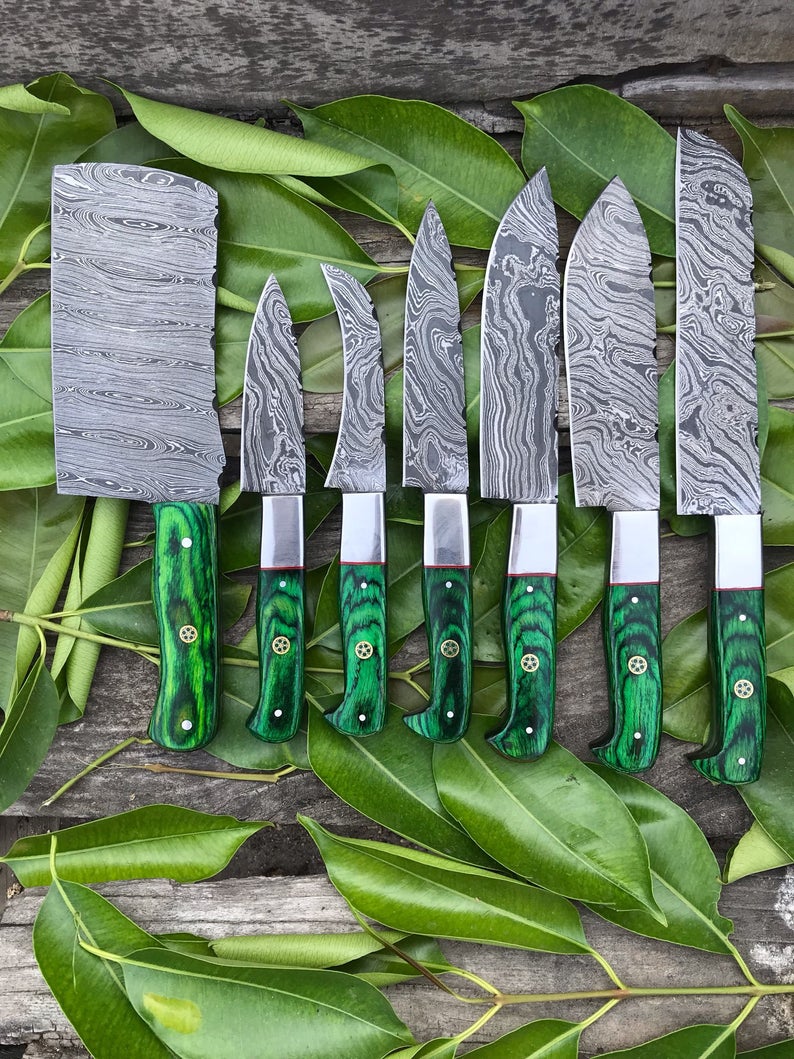 DAMASCUS STEEL KITCHEN KNIVES SET KBS Knives Store
