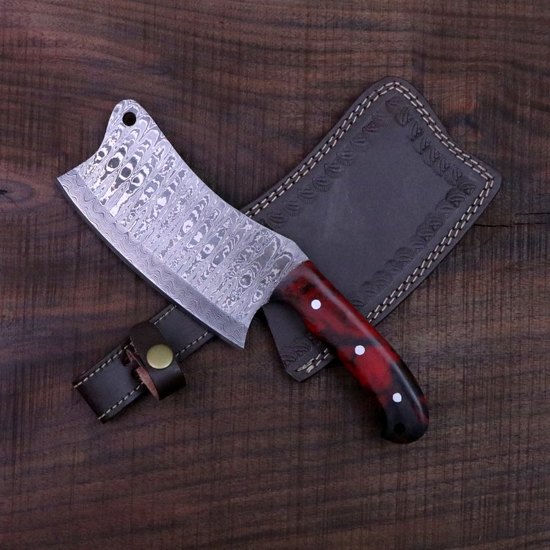 Full Tang Custom Handmade Damascus Steel Kitchen Knives Set – KBS Knives  Store