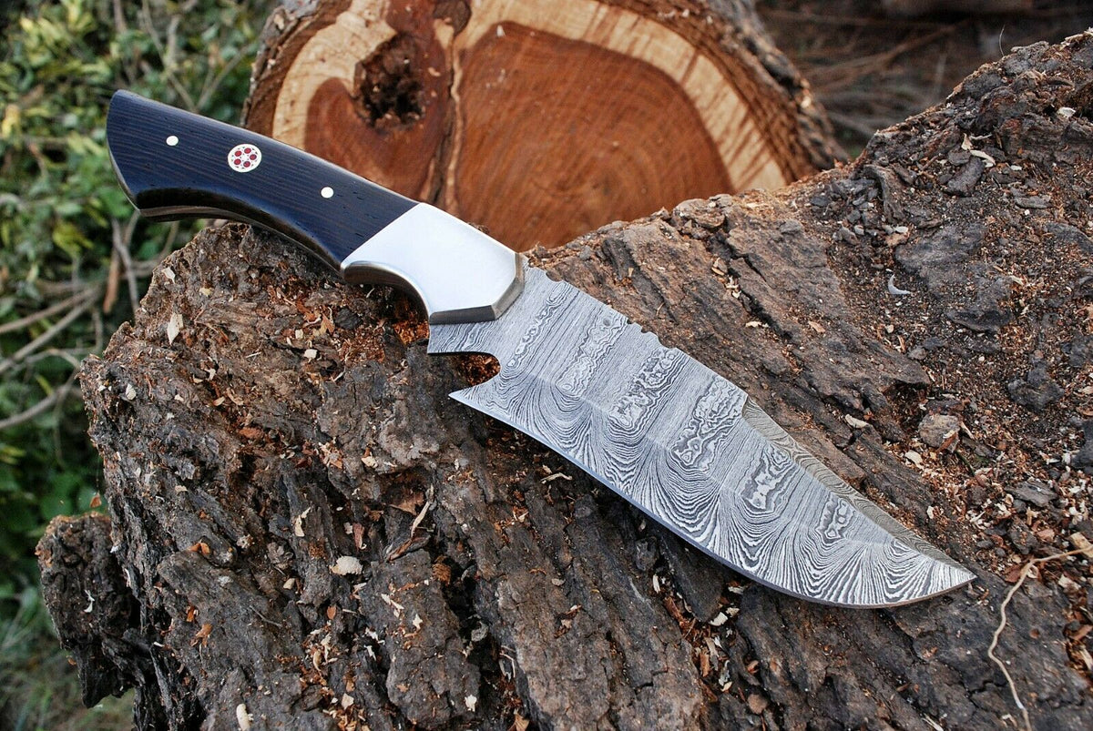 Fixed Blade Custom Handmade Damascus Steel Hunting Knife KBS Knives Store