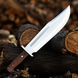 15.5-Inch Collins & Co. Bowie Knife with Engraved Rosewood Handle