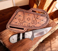 Custom Handmade Cowboy Knife - Rasp Tool Steel Blade & Epoxy Resin