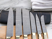 Damascus steel blades showcasing intricate layered patterns