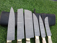 damascus kitchen knives set