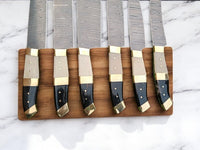 6-Piece Custom Handmade Damascus Chef Knife Set for Culinary Precision



