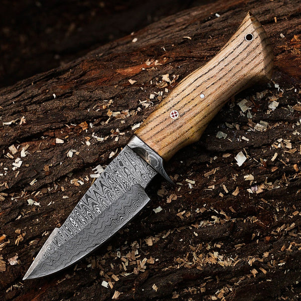 The Wilderness Elegance: 10-Inch Hunting Knife with Damascus Steel Bla –  KBS Knives Store