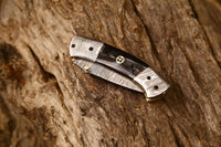 Handmade Damascus Steel Tanto Knife with Buffalo Horn Handle, Ideal for Christmas Gifts