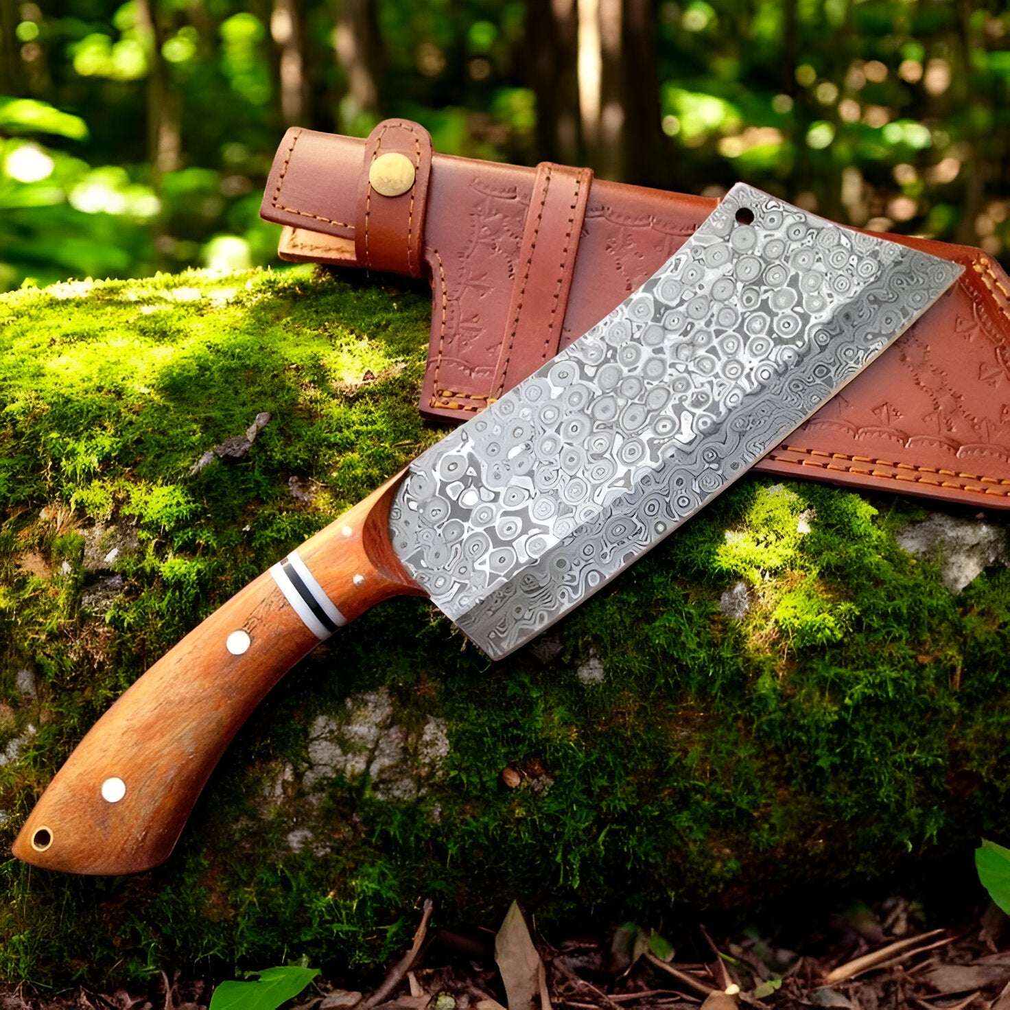 Damascus Cleaver Knife - The Artisan's Heavy-Duty Masterpiece
