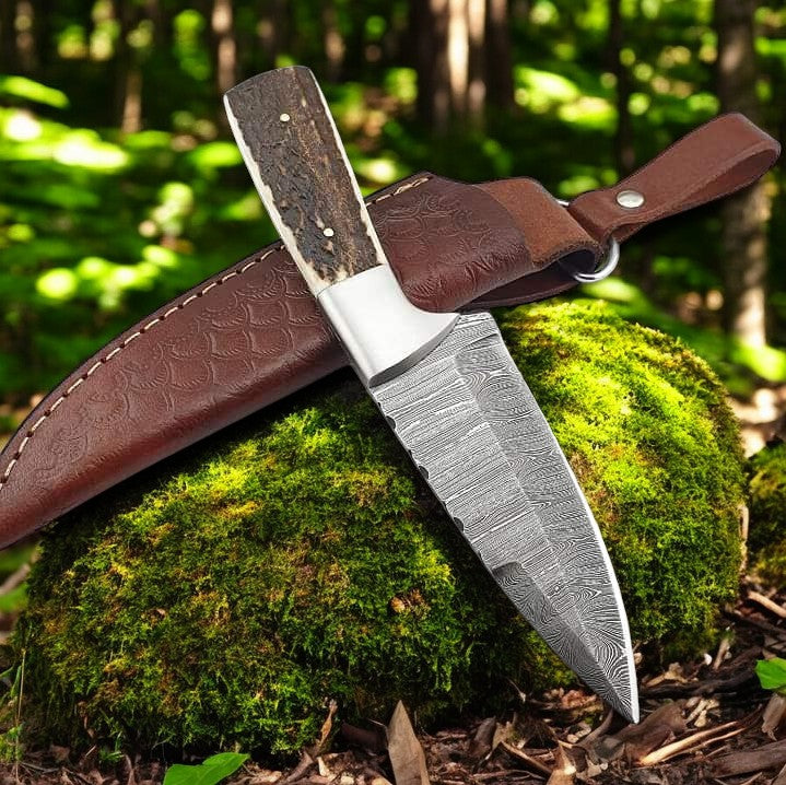 The "Elk Hunter" - Custom Handmade Elk Hunting Knife with Sheath