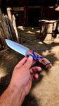 FIXED BLADE COWBOY KNIFE – 8.1" FILE STEEL WITH OLIVE WOOD RESIN HANDLE & HORIZONTAL SHEATH