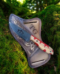Cowboy Knife – Handmade Rasp Steel Blade with Wirecut & Olive Wood Resin Handle

