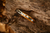 Elegant Damascus Steel EDC Pocket Knife with Olive Wood Handle and Leather Case for Groomsmen Gifts