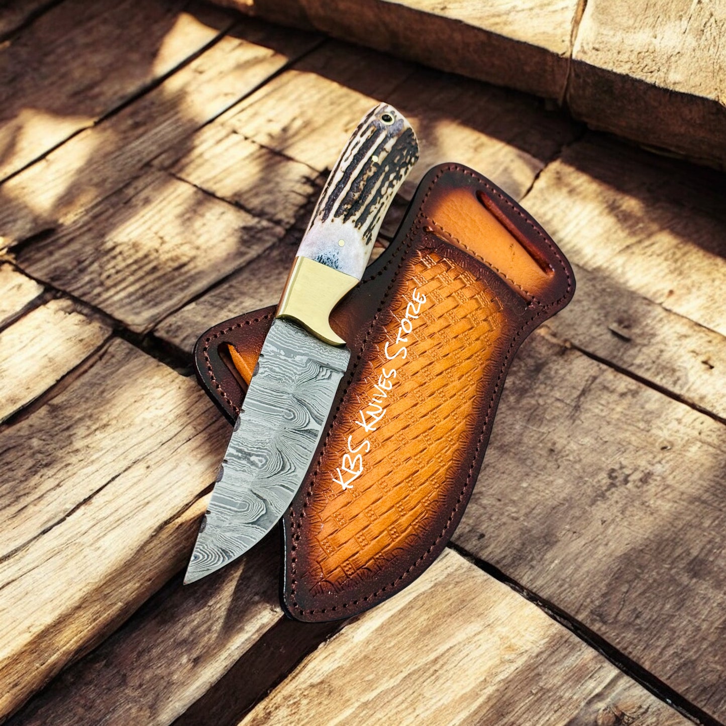 Cowboy Champion Knife With Antler Horn Handle