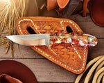 Western Cowboy Knife - Durable Rasp Steel with Resin Handle