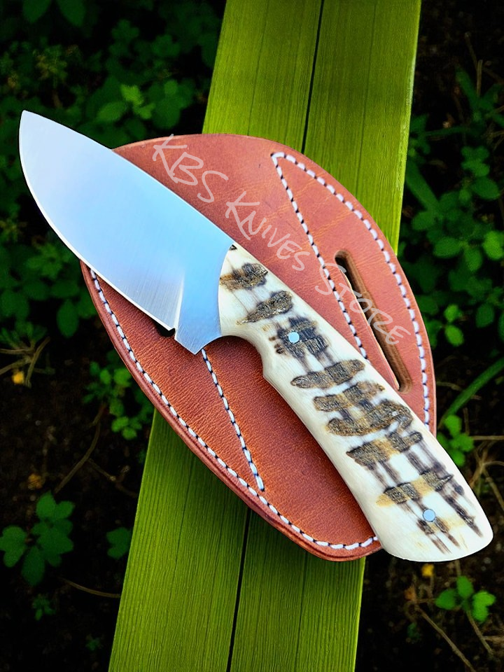 Custom Handmade Cowboy Knife with Leather Sheath