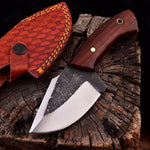 Custom Handmade EDC Skinning Knife with Full Tang Forged 1095 High Carbon Steel Blade and Rosewood Handle