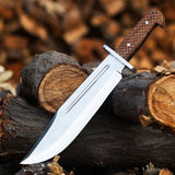 Handmade Collins & Co. Bowie Knife with Premium Leather Sheath and Blood Groove