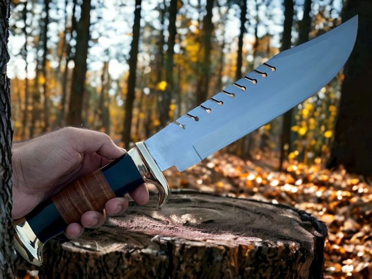 KBS Knives exclusive: Custom 16-inch D2 steel Bowie Knife with leather sheath.