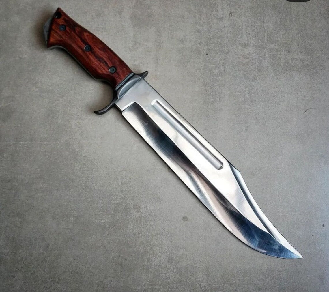 Leatherneck Bowie Knife with Full Tang O1 Tool Steel Blade and Leather Sheath