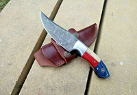 Handmade Knife Damascus Hunting Knives American Flag Knife 8" Inches for Groomsmen Gift Anniversary Gift Wedding Gift Personalized Gift