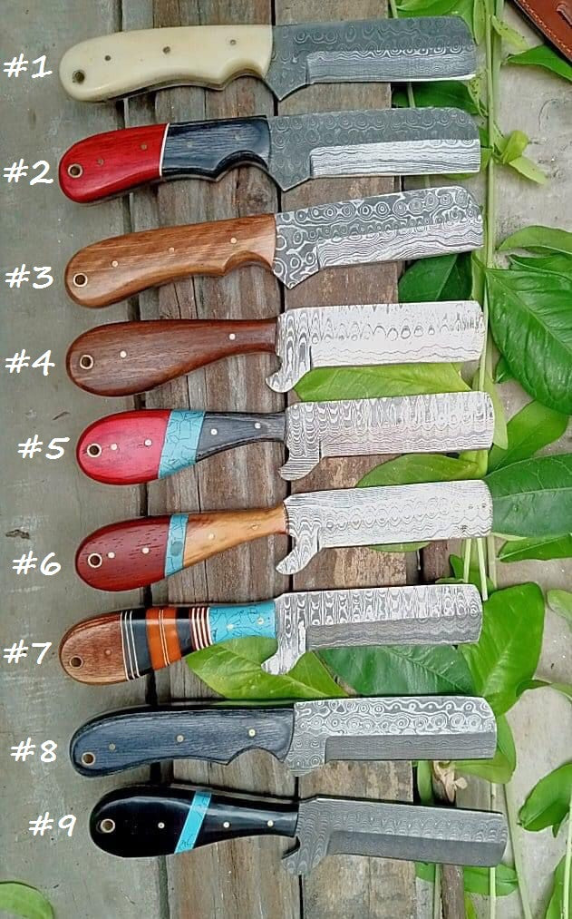 Cowboy Ranch Knives Collection - Damascus Steel Blades, Various Handle ...