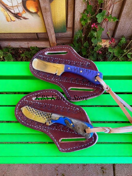 Rawhide Edge – Ranch cowboy knives and sheaths with rasp steel blade & epoxy handles


