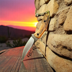 EDC Cowboy Belt Knife – D2 Steel Blade with Antler Horn Handle & Western Pancake Leather Sheath