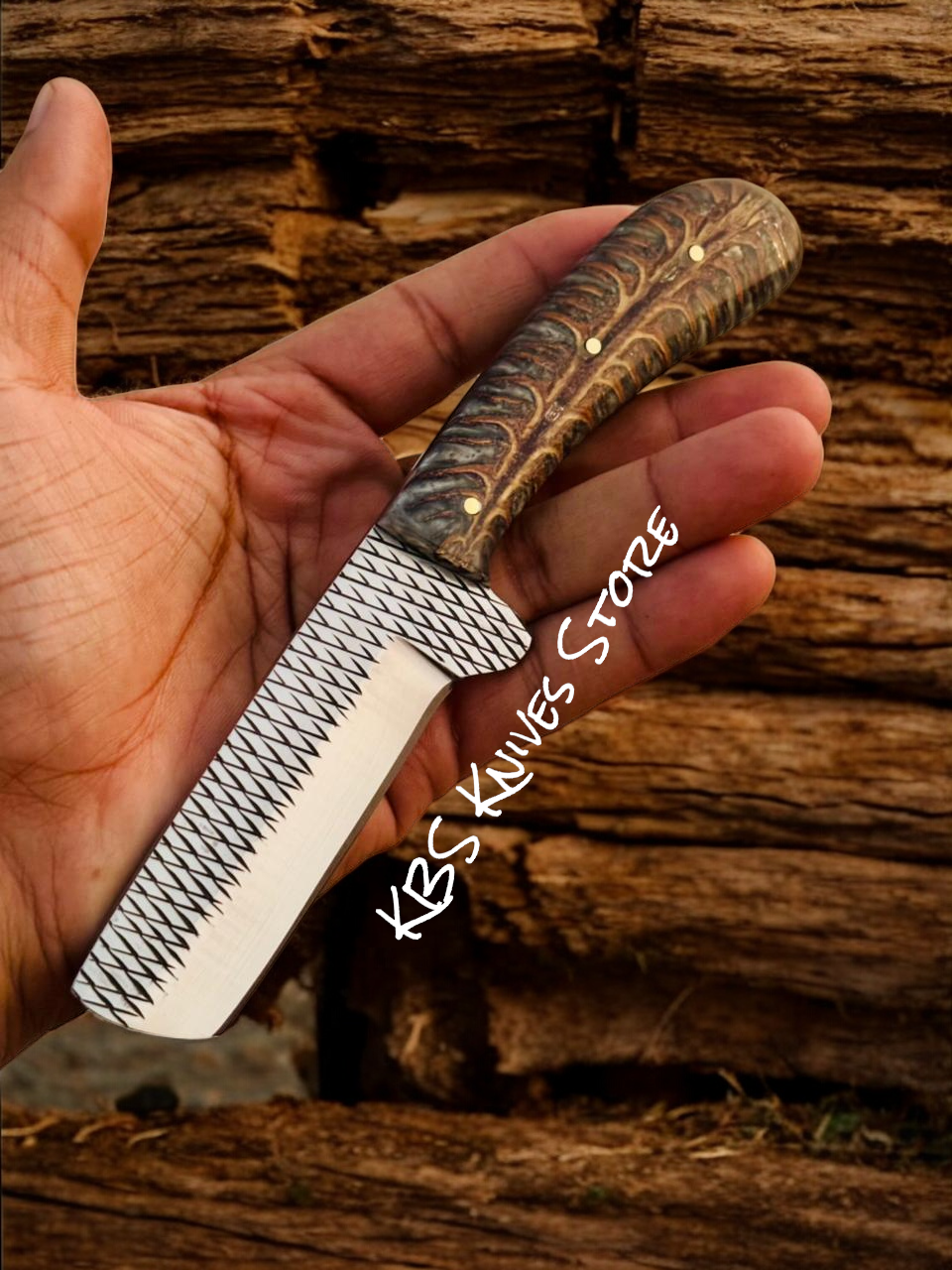 Western Bull Cutter Knife – 3.75" Rasp Steel Blade w/ Leather Sheath