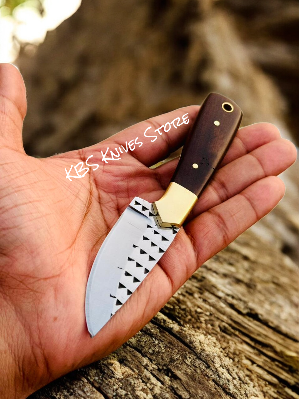 Western Saddle Carry Cowboy Knife – 2.8" Rasp Steel Blade with Rosewood Handle